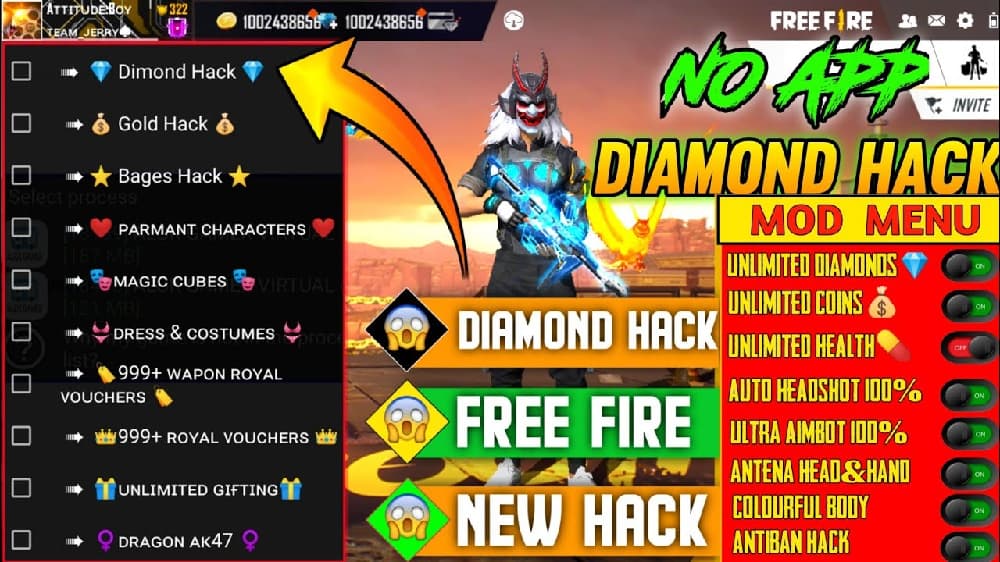 free fire hack 999999 diamond