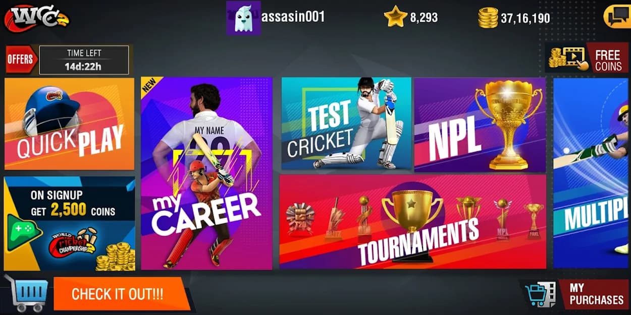 tải World Cricket Championship 2 mod